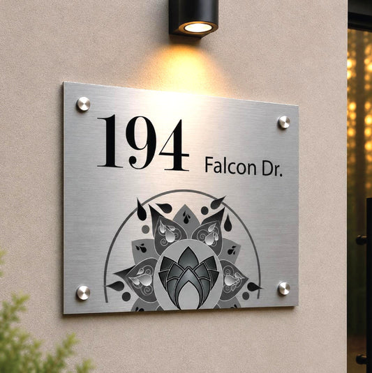 Unique family name house number plate