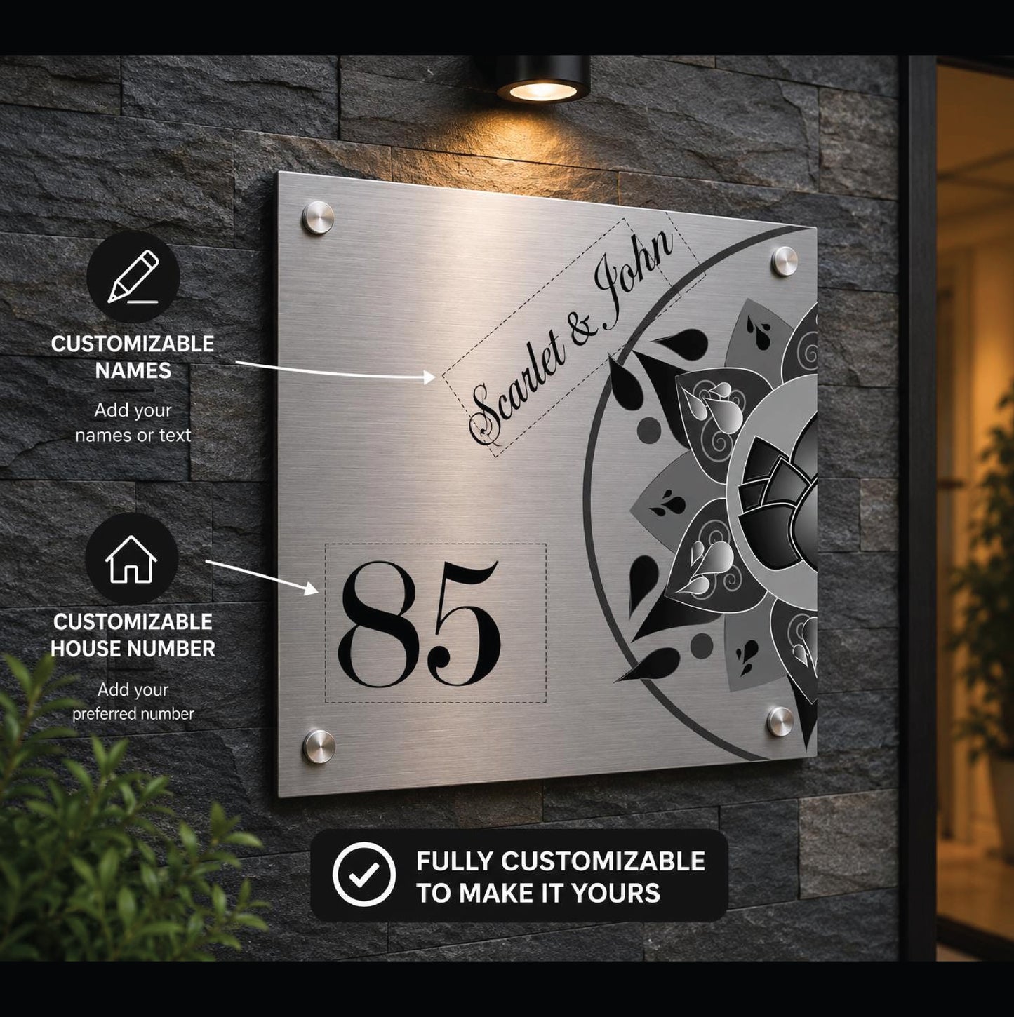 Gepersonaliseerd Huisnummerbord Met Naam – Uniek En Modern Naambord
