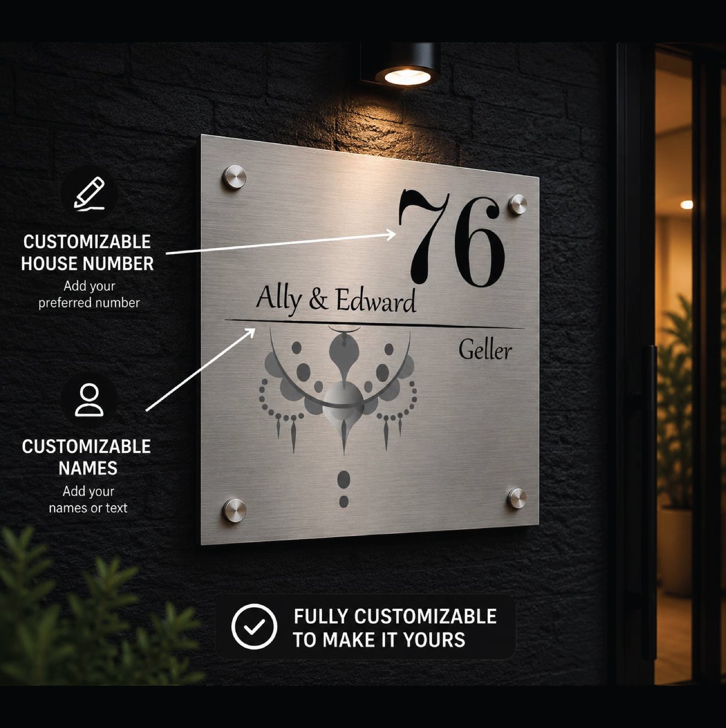 Handgemaakt Gepersonaliseerd Huisnummerbord – Metalen Naambord Voor Huis Of Bedrijf