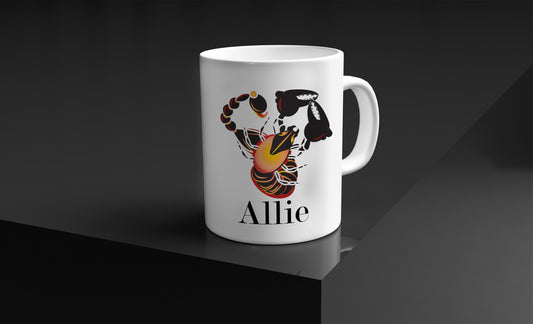 Scorpion, Scorpio mug, astrology gift, scorpio zodiac gifts, zodiac tea mug, personalized mug gift with name, Scorpion, custom mug
