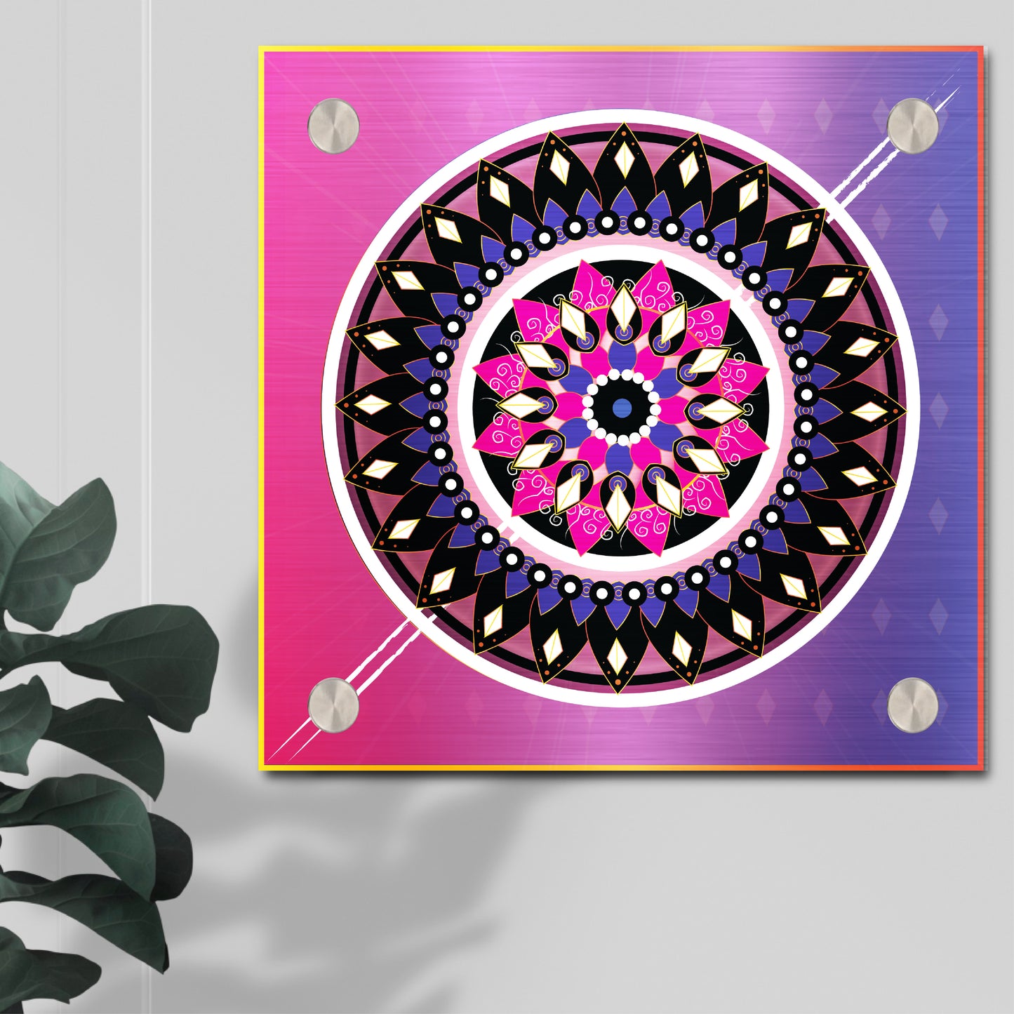 purple mandala wall art, aluminum wedding gifts, house warming gift new home, gifts for best friend female birthday, home decor living room