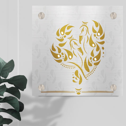 Unieke wanddecoratie met abstract pauw design voor in huis