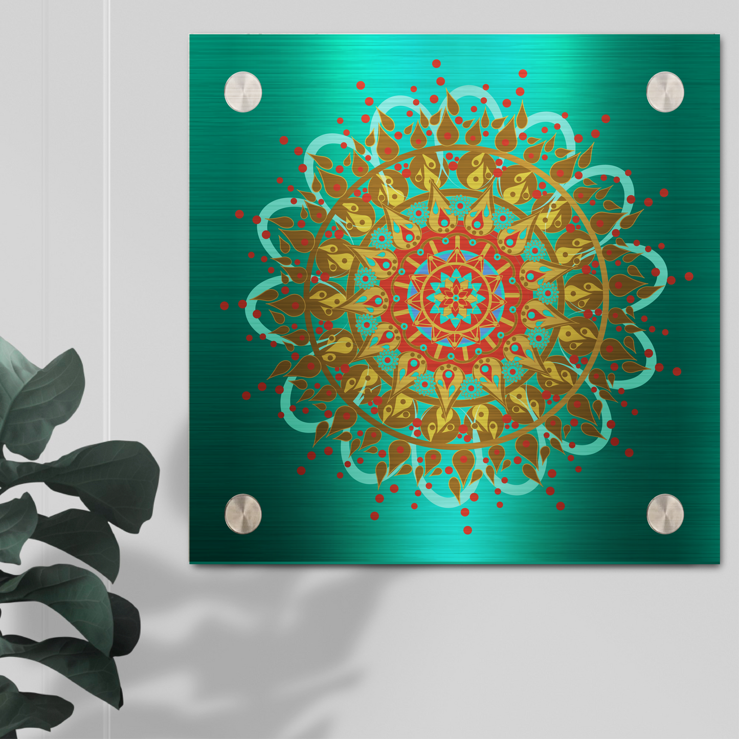 Unieke wanddecoratie met mandala design voor in huis