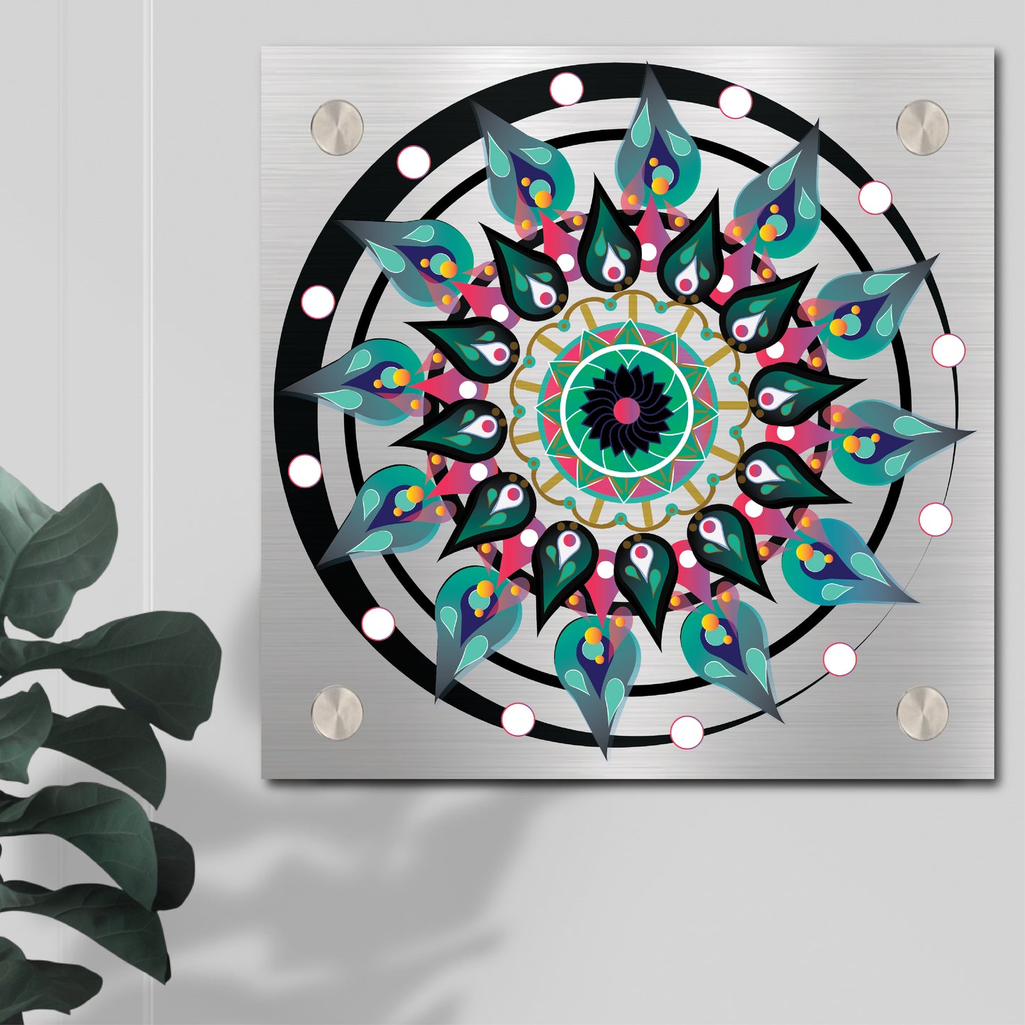 Unieke wanddecoratie met mandala design voor in huis