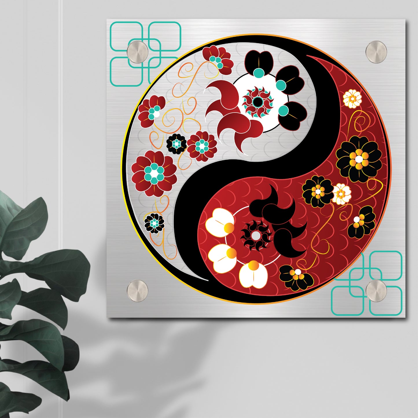 Yin Yang wall art decor, Abstract Yin Yang symbol artwork, Balance and harmony wall art, spiritual meditation room decor, nature-inspired