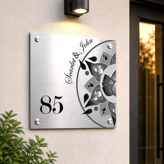 Gepersonaliseerd Huisnummerbord voor de Voordeur – Modern Aluminium Naambord