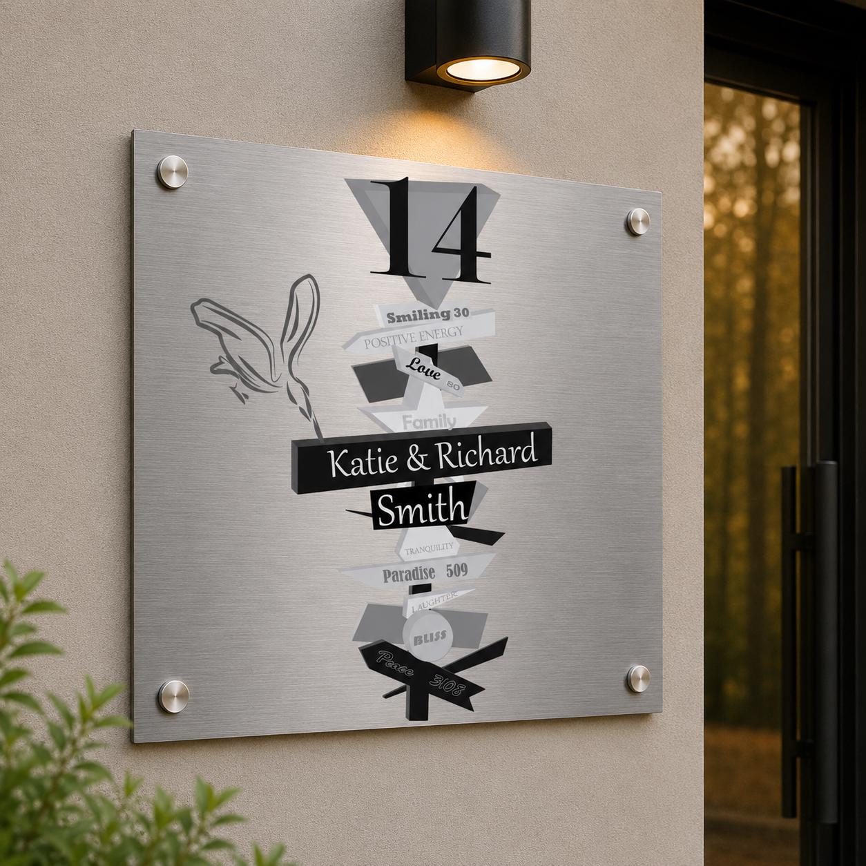 Uniek Huisnummerbord – Modern Gepersonaliseerd Huisnummer Voor Deur