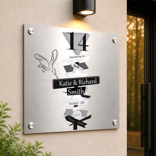 Modern Huisnummerbord met Familienaam