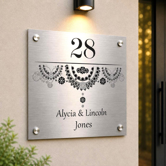Gepersonaliseerd Huisnummerbord in Aluminium