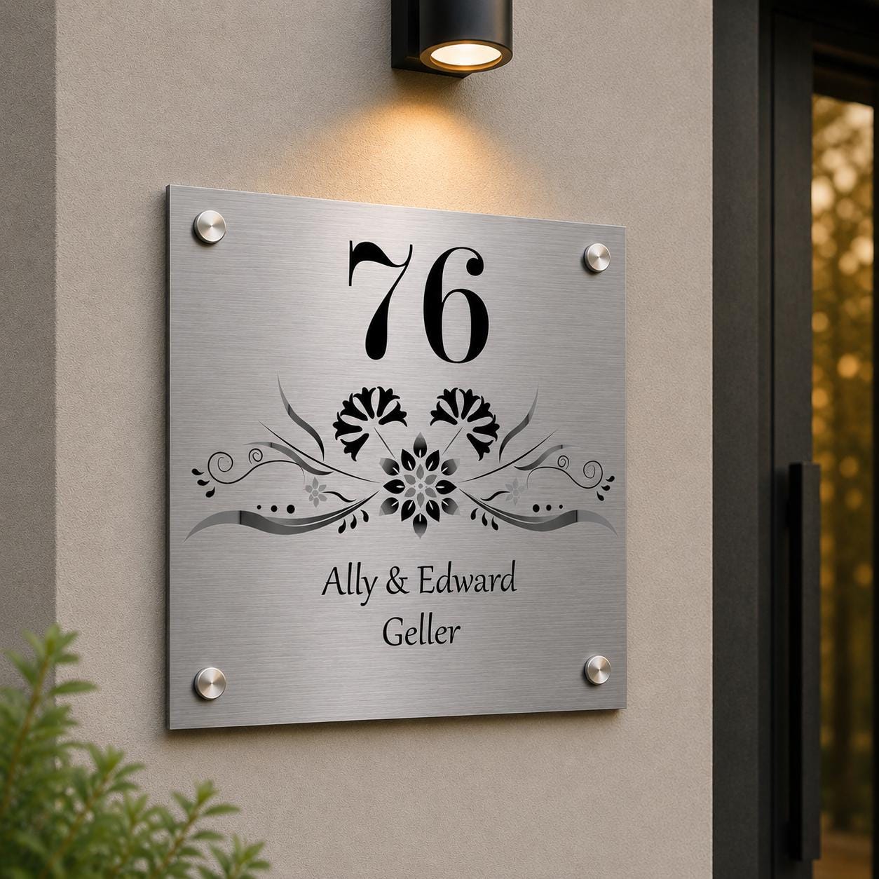 Gepersonaliseerd Huisnaambord Met Huisnummer – Metalen Adresbord Voor Deur