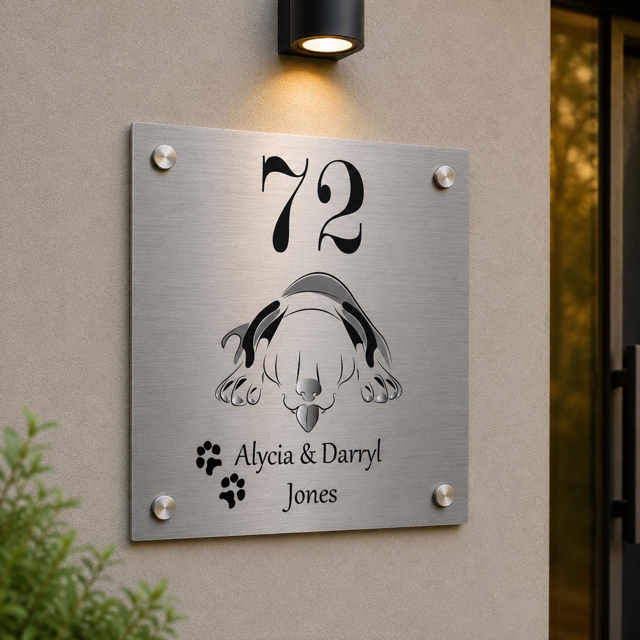 Gepersonaliseerd Huisnummerbord Met Hond – Uniek Cadeau Voor Hondenliefhebbers