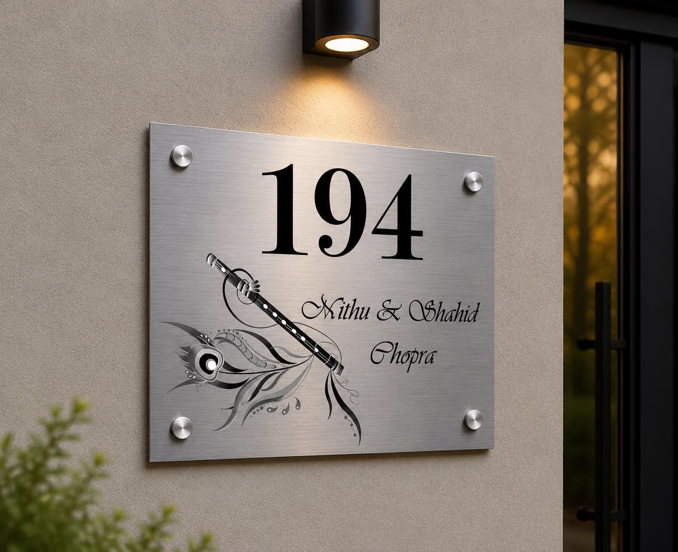 Gepersonaliseerd Naambord Met Huisnummer – Modern Huisnaambord Voor Deur