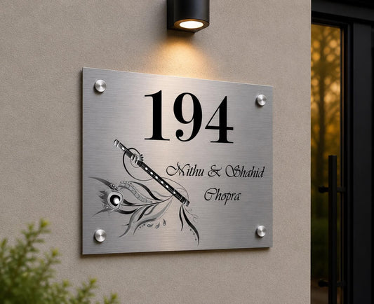 Gepersonaliseerd Naambord Met Huisnummer – Modern Huisnaambord Voor Deur