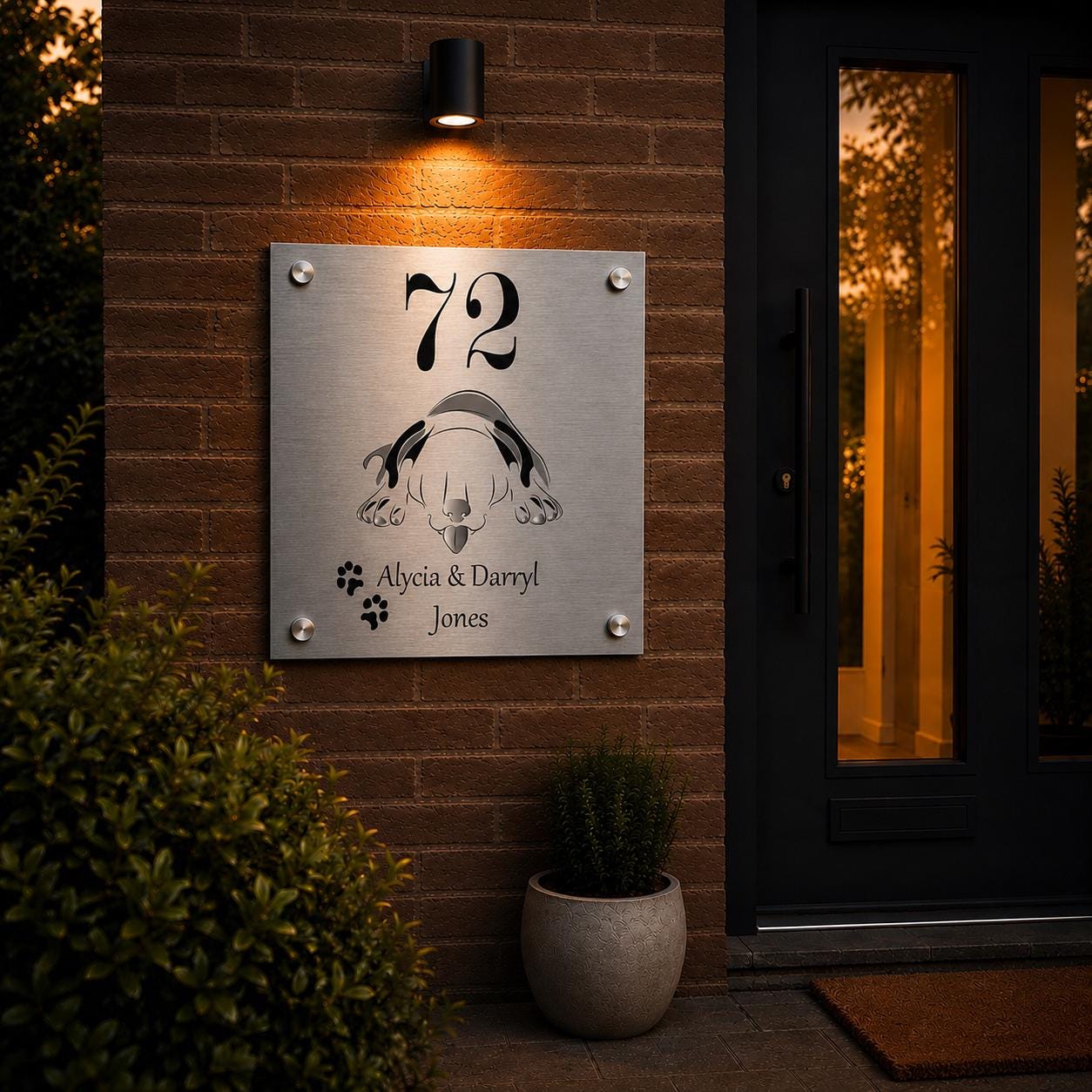 Gepersonaliseerd Huisnummerbord Met Hond – Uniek Cadeau Voor Hondenliefhebbers