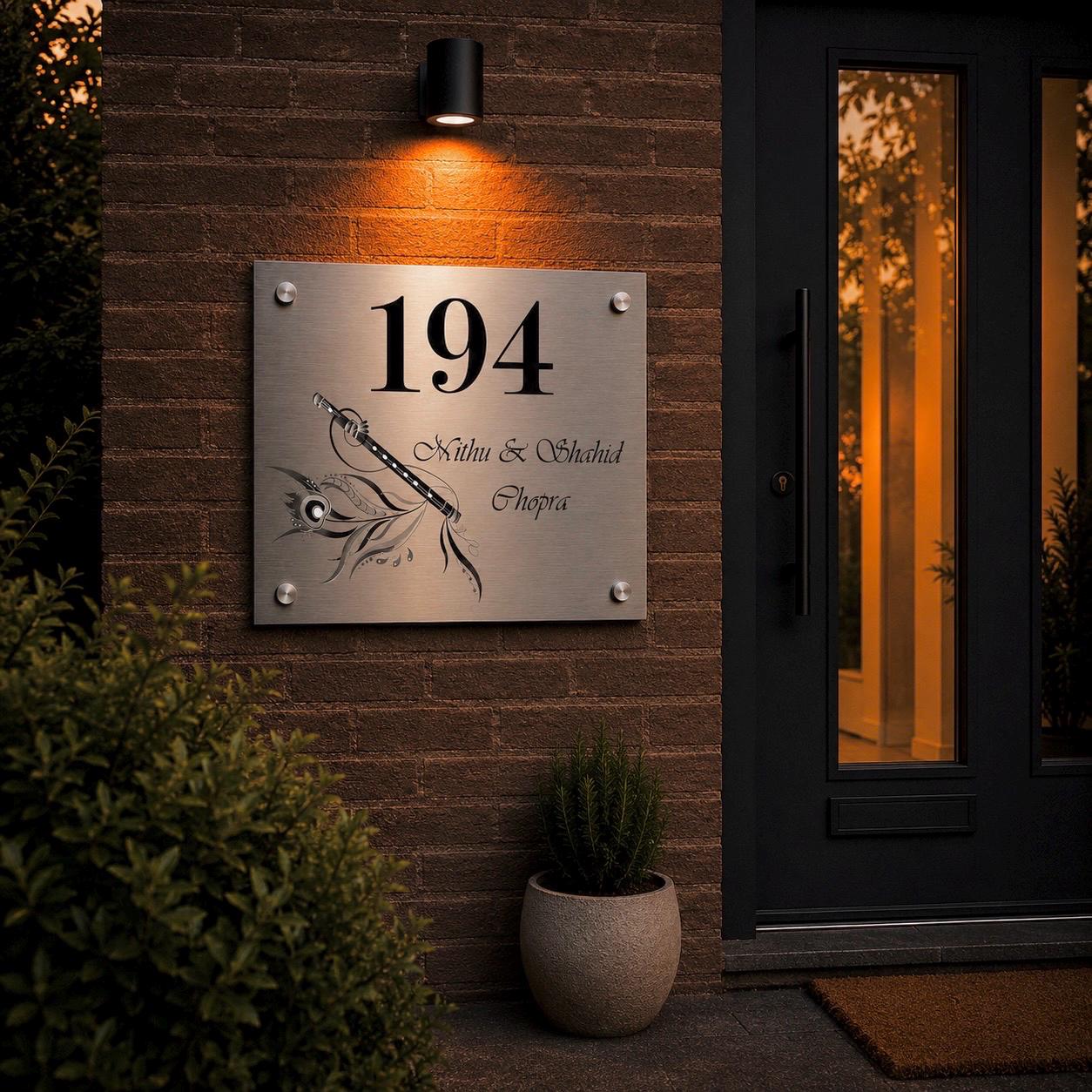 Gepersonaliseerd Naambord Met Huisnummer – Modern Huisnaambord Voor Deur