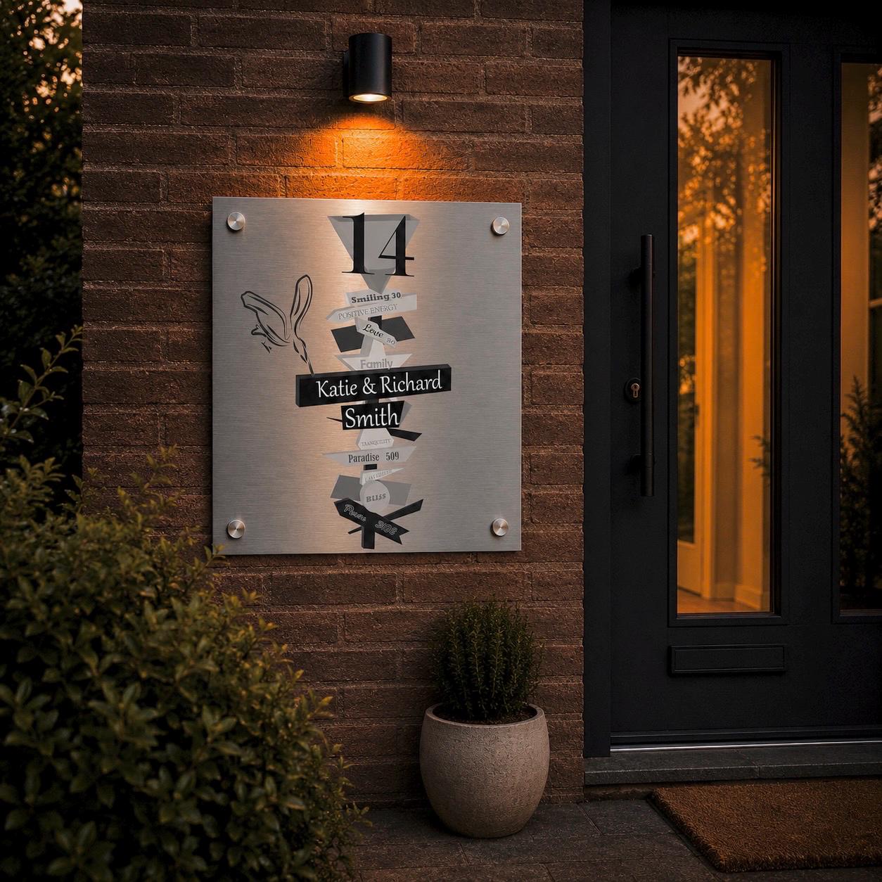 Uniek Huisnummerbord – Modern Gepersonaliseerd Huisnummer Voor Deur