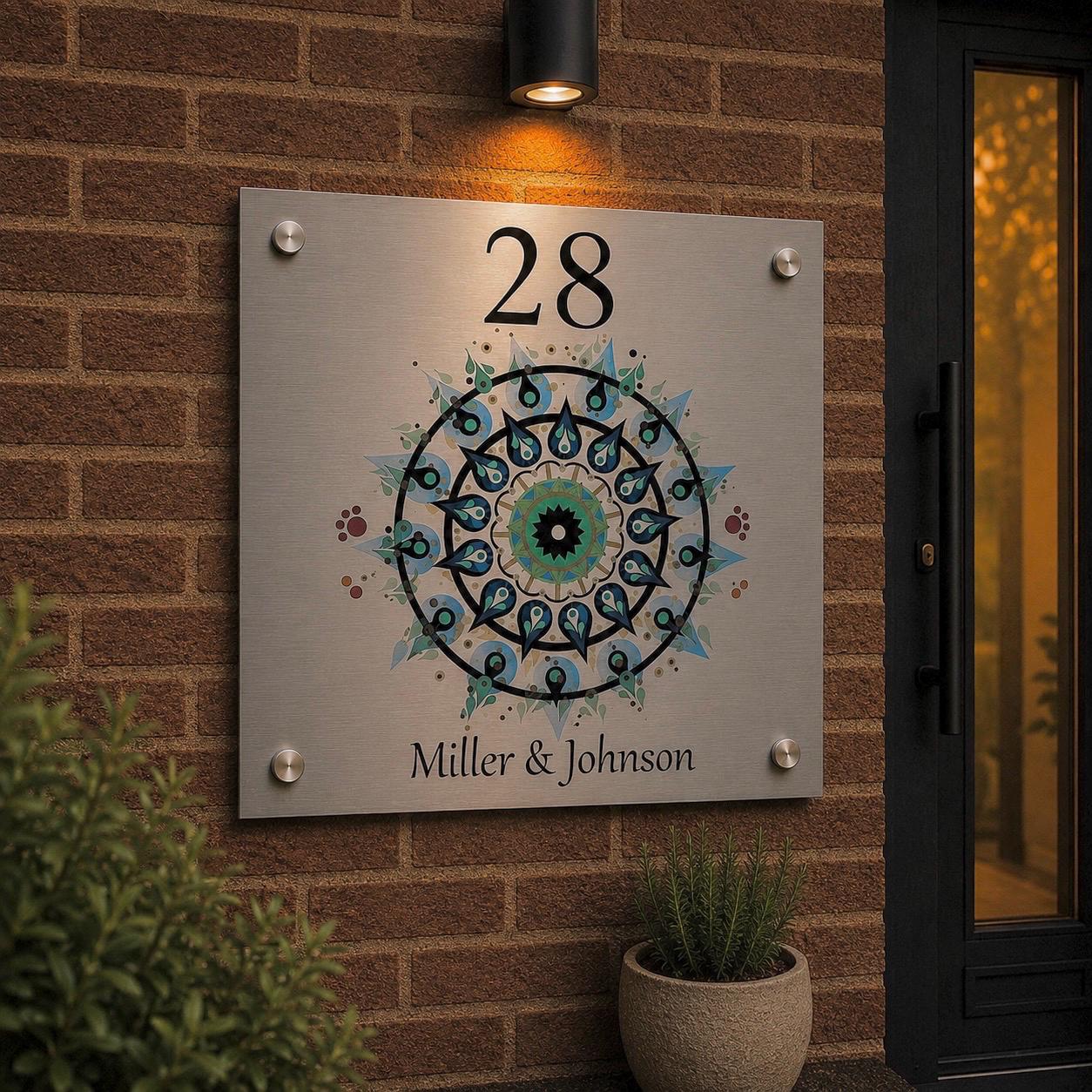 Stijlvol Gepersonaliseerd Huisnaambord – Elegant Metalen Bord Voor De Voordeur