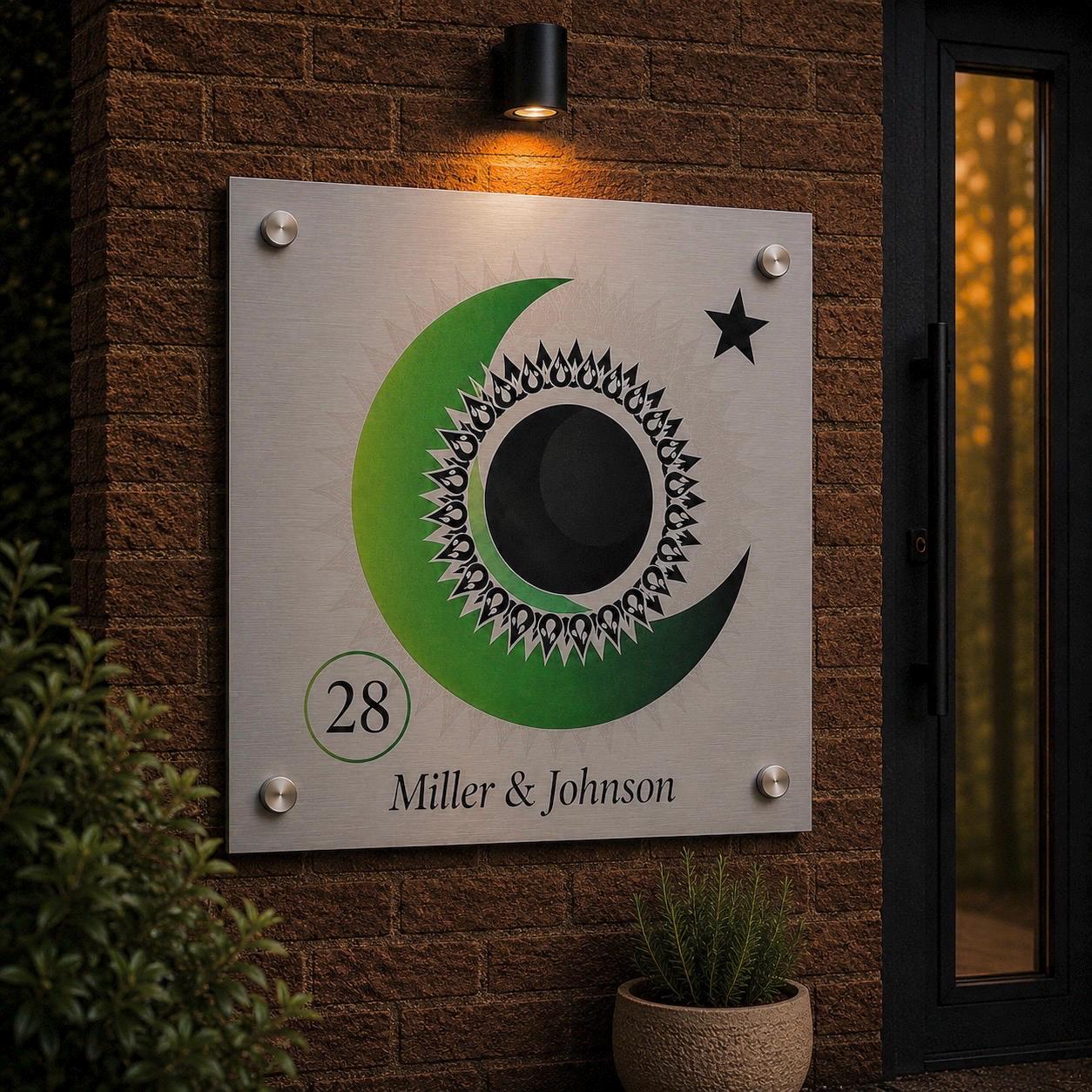 Stijlvol Gepersonaliseerd Huisnaambord – Elegant Metalen Bord Voor De Voordeur