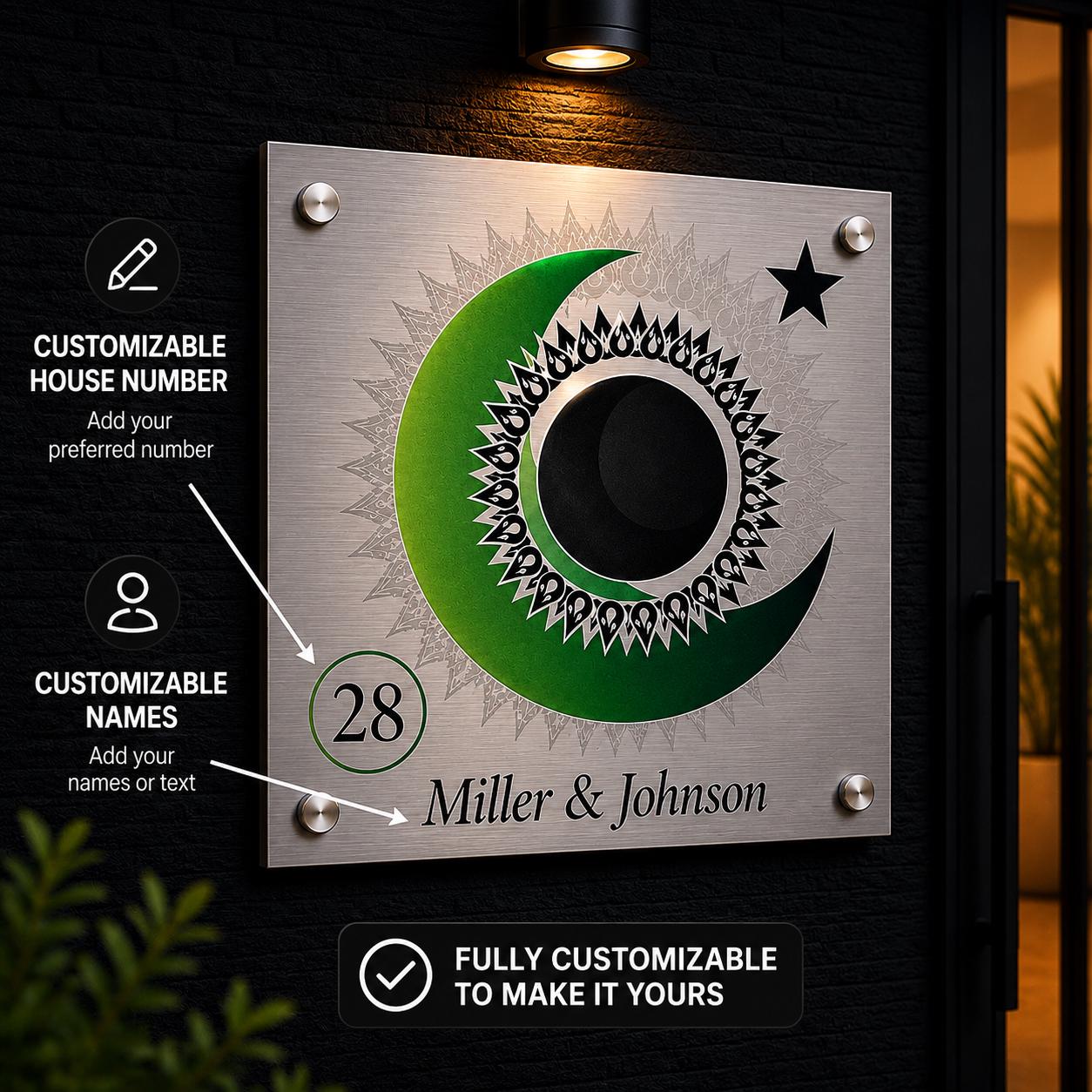 Stijlvol Gepersonaliseerd Huisnaambord – Elegant Metalen Bord Voor De Voordeur