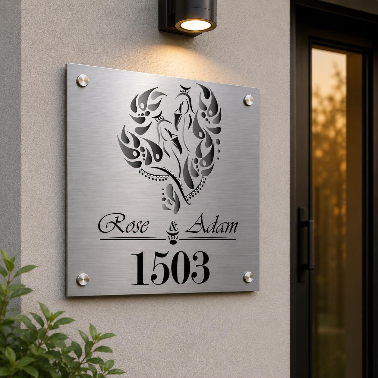 Gepersonaliseerd Huisnaambord Met Huisnummer – Metalen Naambord Voor Deur