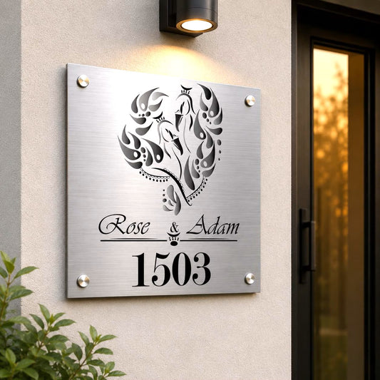 Huisnummerbord met Naam en Huisnummer