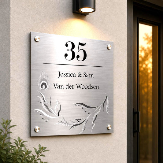 Modern Huisnummerbord met Eigen Naam