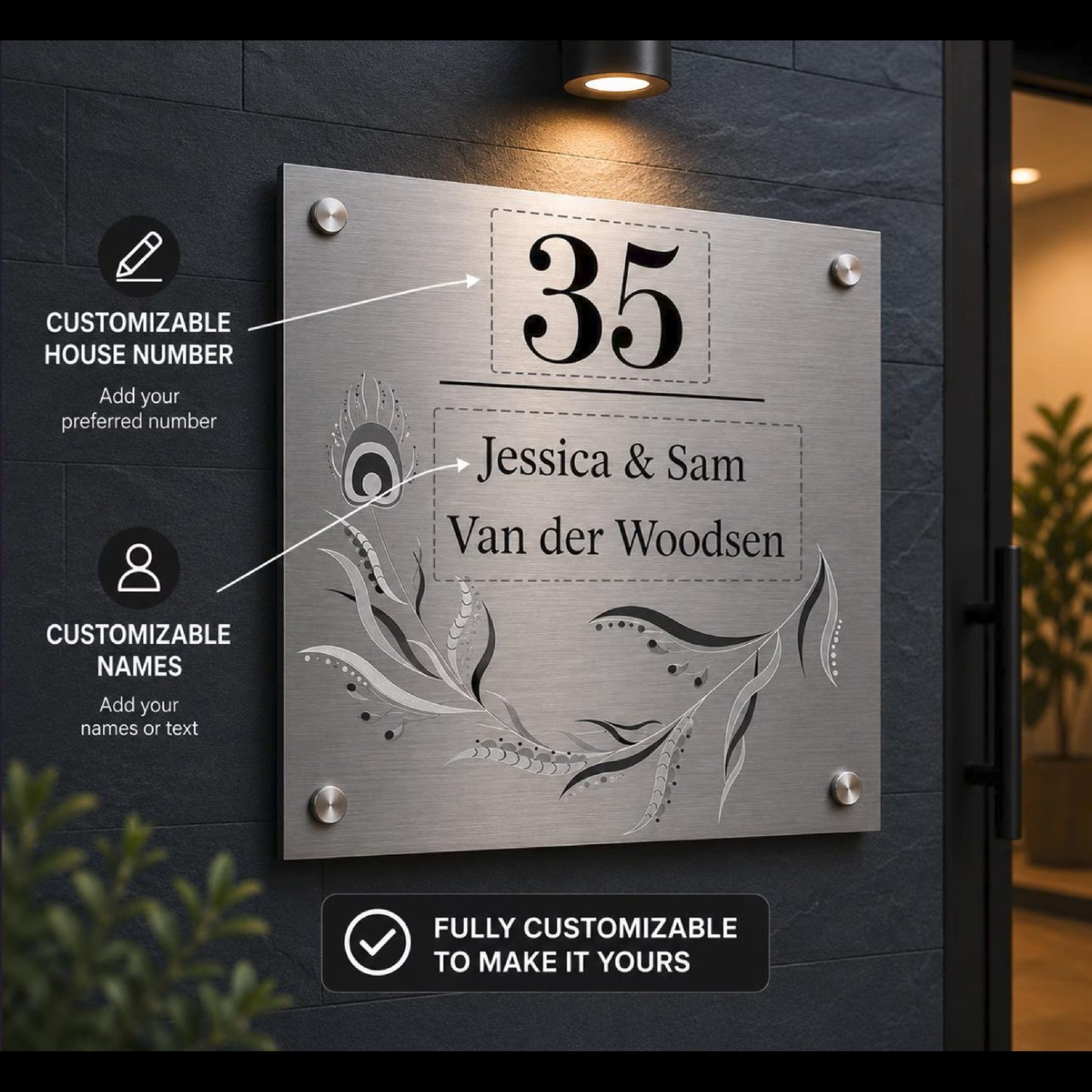 Modern Huisnummerbord met Eigen Naam