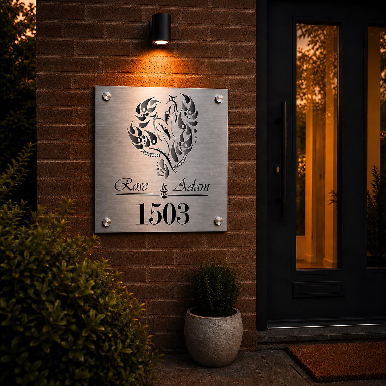 Gepersonaliseerd Huisnaambord Met Huisnummer – Metalen Naambord Voor Deur