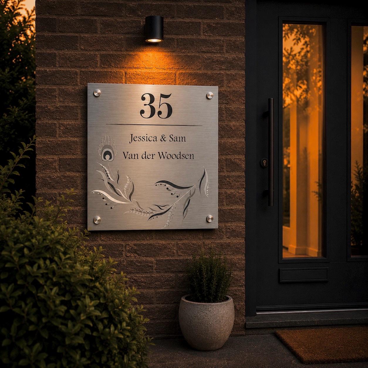 Modern Huisnummerbord met Eigen Naam
