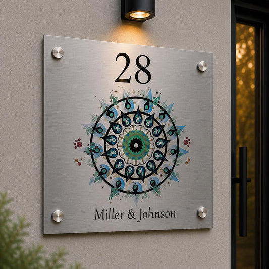 Stijlvol Gepersonaliseerd Huisnaambord – Elegant Metalen Bord Voor De Voordeur