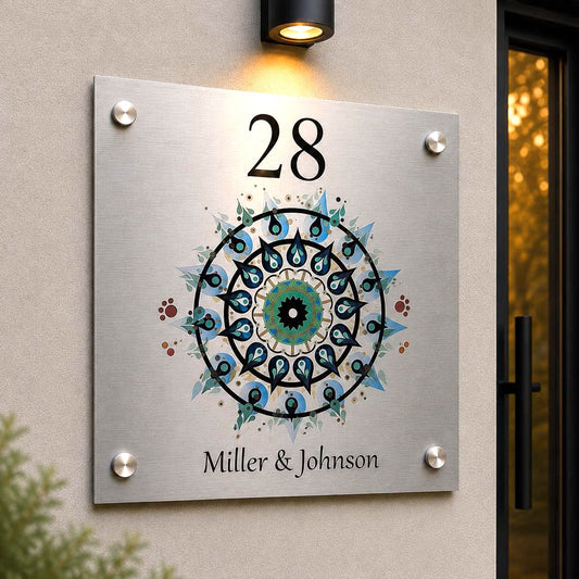 Stijlvol Gepersonaliseerd Huisnaambord – Elegant Metalen Bord Voor De Voordeur